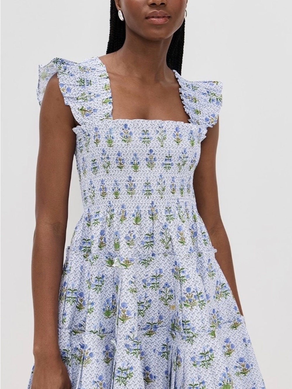 Hill House Mini Charlotte Nap Dress in Blue Floral, M NWOT - Picture 4 of 5